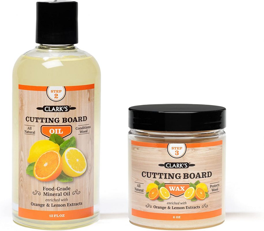 CLARK-S Cutting Board Oil & Wax - Cutting Board Oil 12oz & CLARK-S Finish Wax 6oz