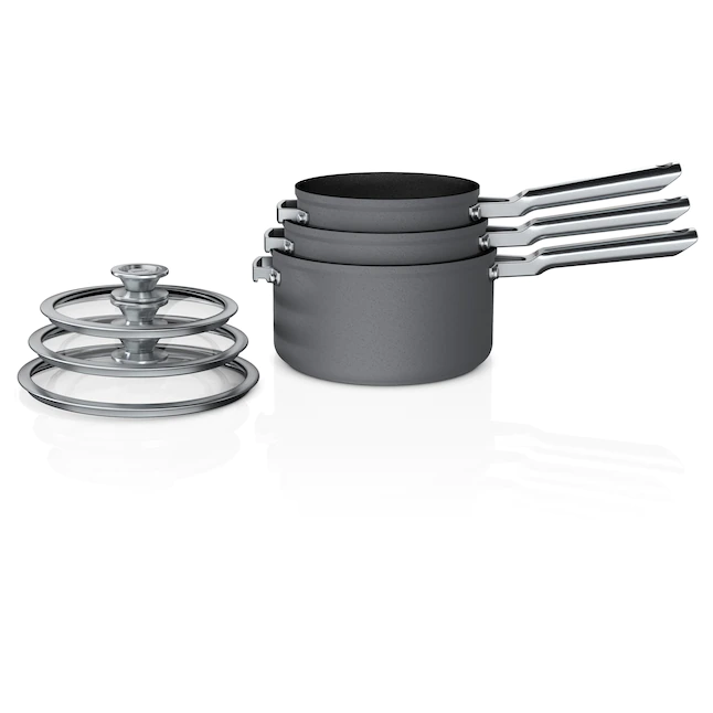 Ninja C56000 Foodi Neverstick 3-Quart Aluminum Stock Pot. 6-Piece Saucepan Set