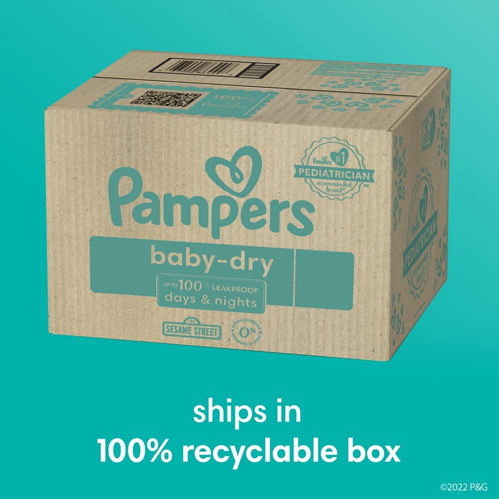 Diapers Size 3. 210 Count - Pampers Baby Dry Disposable Baby Diapers. Packaging & Prints May Vary
