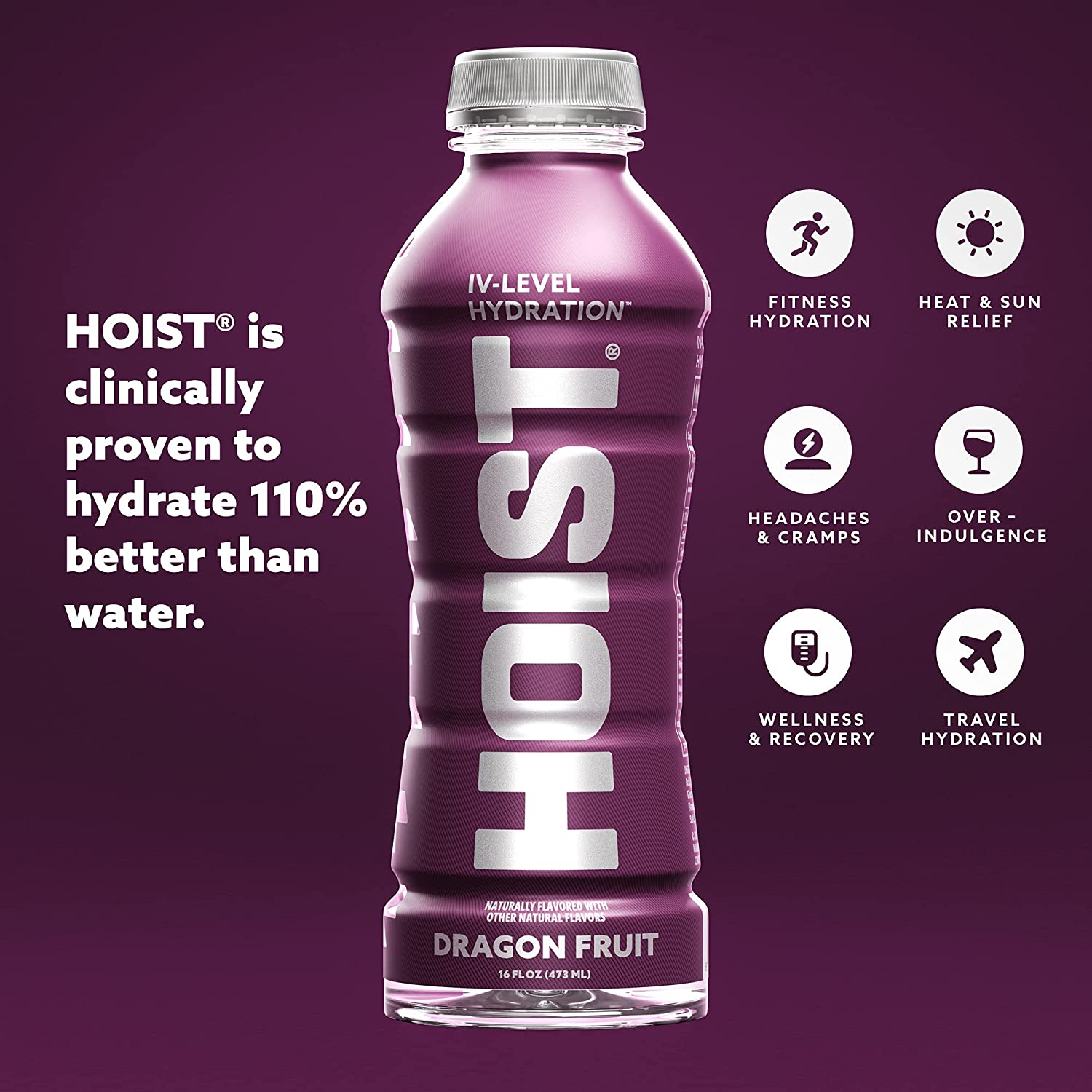 Hoist Premium Hydration Dragon Fruit Isotonic Electrolyte Drink