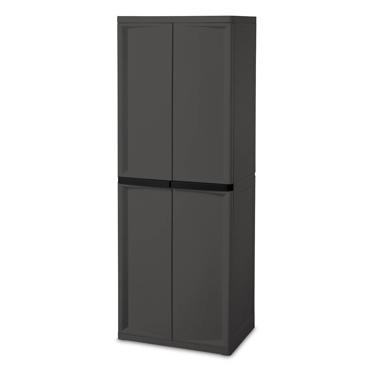 Sterilite Adjustable 4-Shelf Storage Cabinet With Doors. Gray | 01423V01