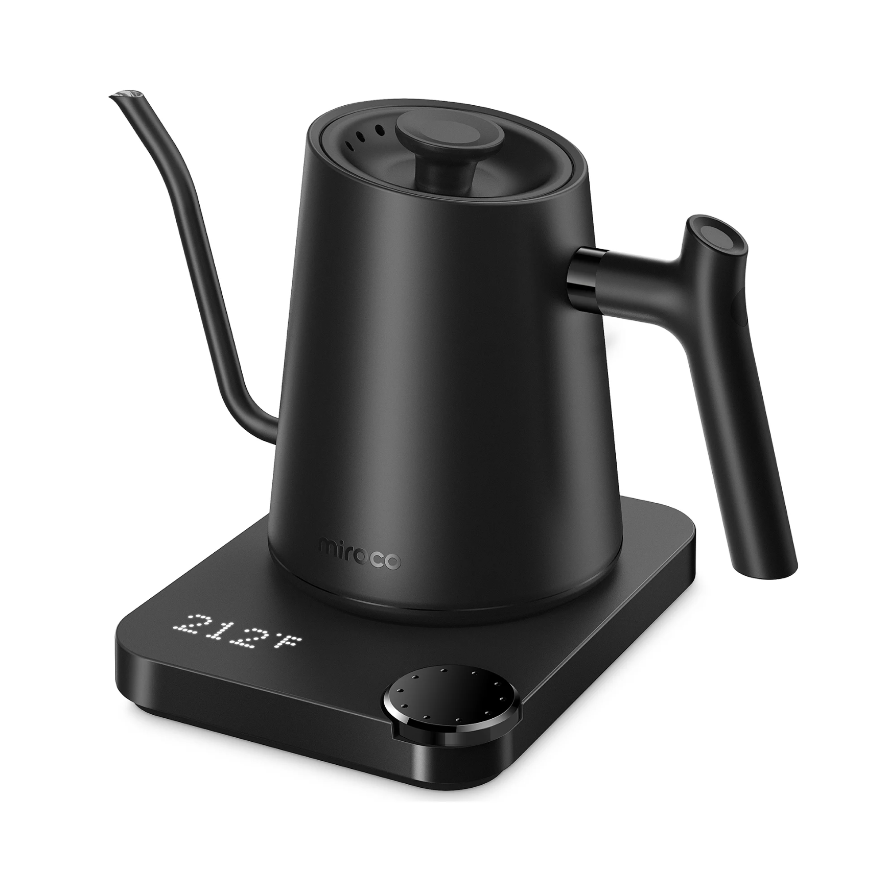 Miroco Gooseneck Electric Pour-over Kettle. Temperature Variable Stainless Steel Kettle. Hot Water for Coffee Tea Brewing Black