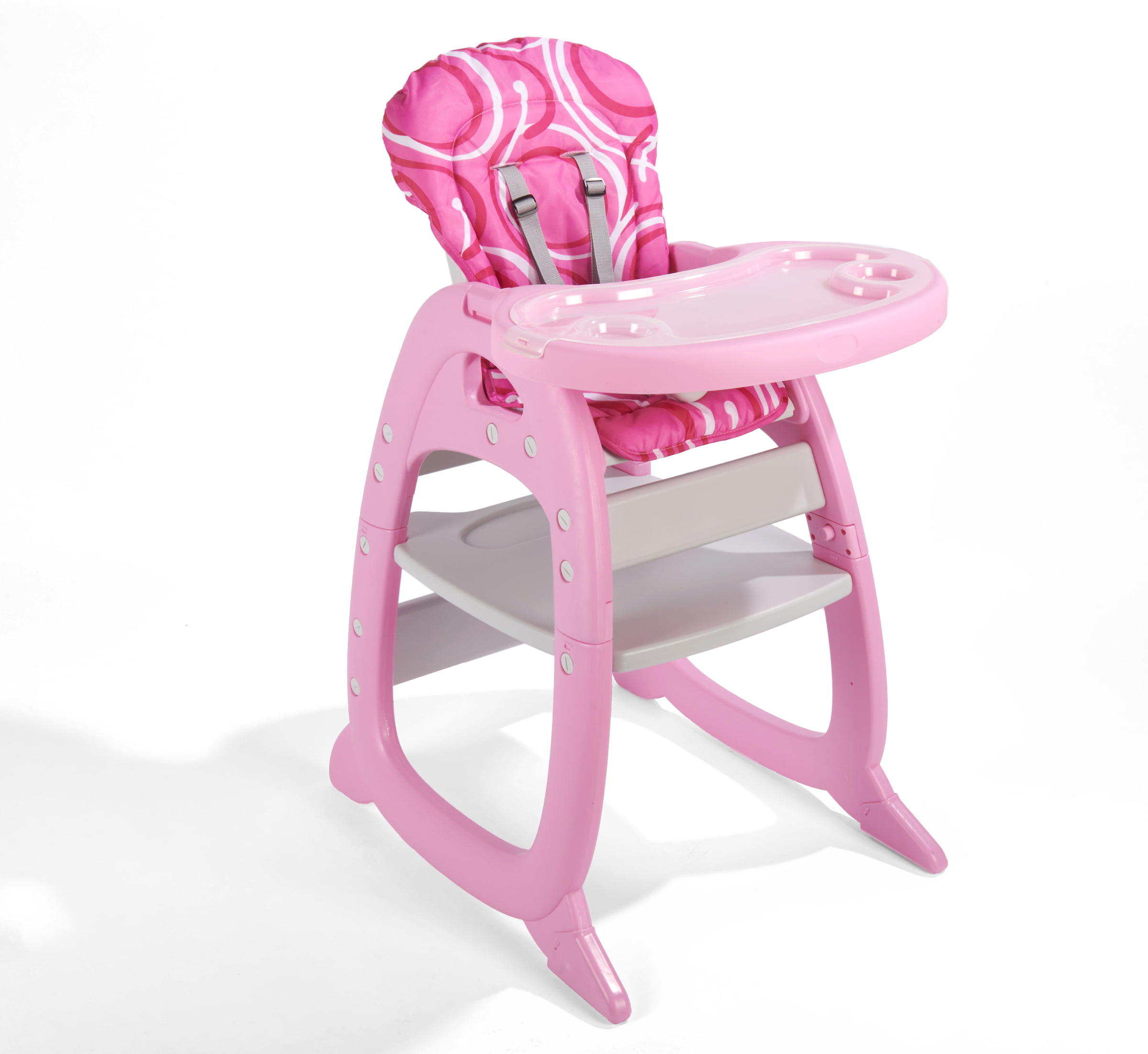 Badger Basket Envee II Baby High Chair with Play Table Conversion - Pink/White
