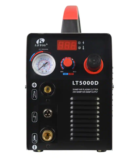 Lotos 50 Amp Compact Inverter Plasma Cutter for Metal. Dual Voltage 110/220V. 1/2 in. Clean Cut