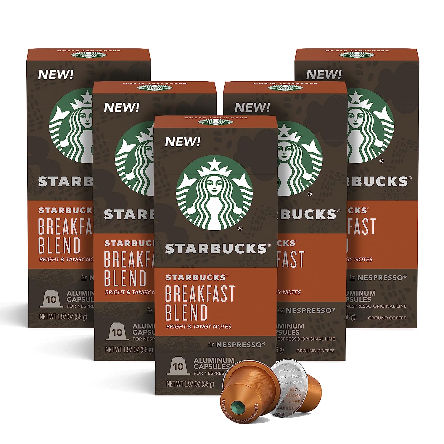 Starbucks by Nespresso Medium Roast Breakfast Blend Coffee (50-count single serve capsules. compatible with Nespresso Original Line System)