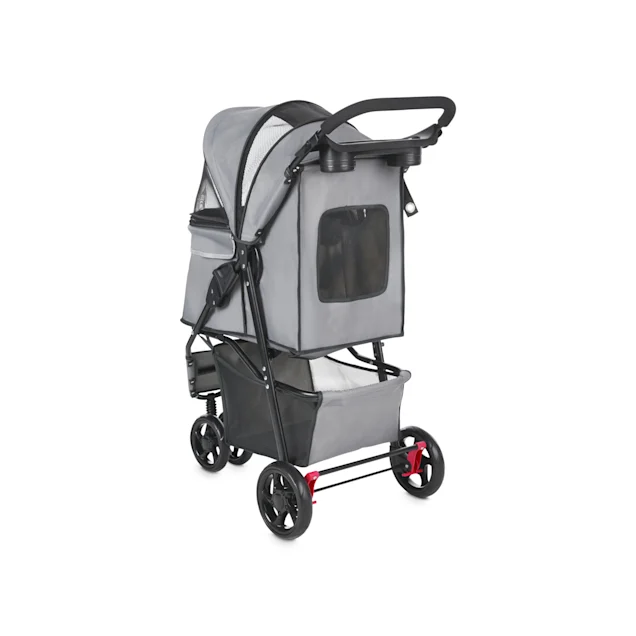 EveryYay Places to Go Reflective Gray Pet Stroller. 34″ L X 21.7″ W X 37.5″ H
