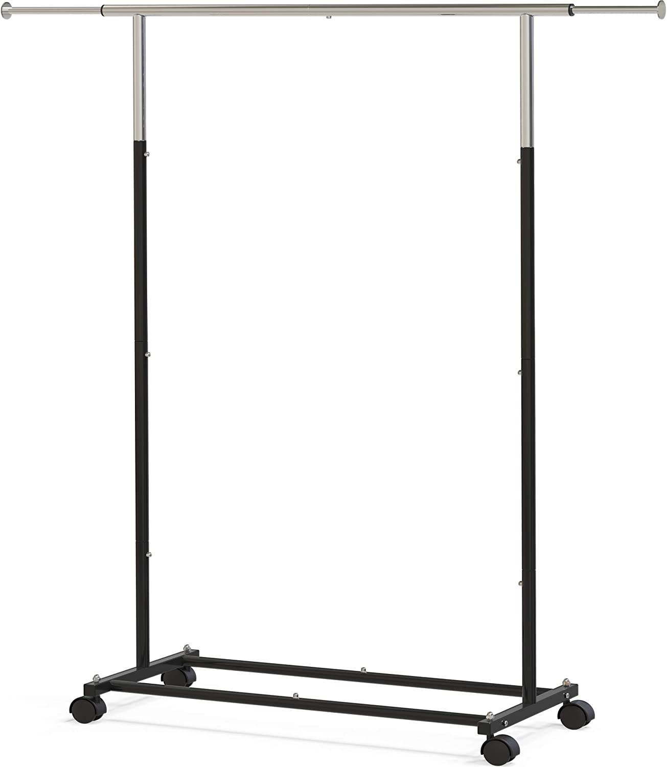Simple Houseware Standard Rod Garment Rack. Black
