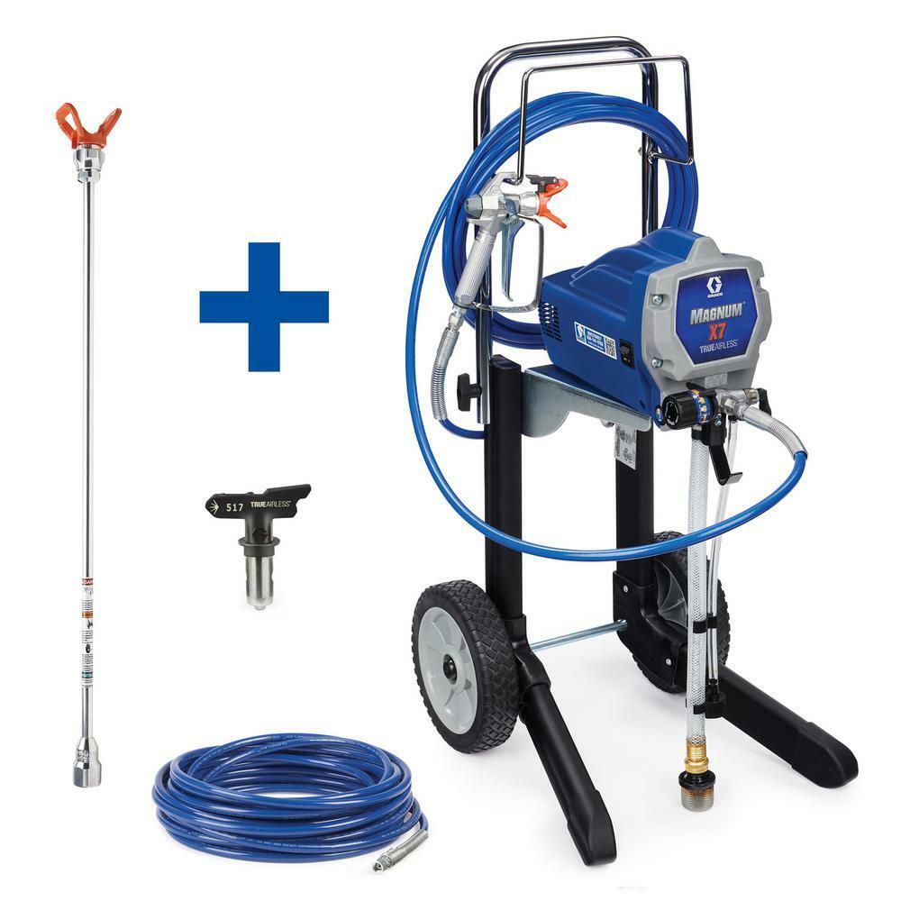 Graco 18F040 Magnum X7 Cart Airless Paint Sprayer with 20 in. extension. 50 ft. Hose and TRU517 Tip