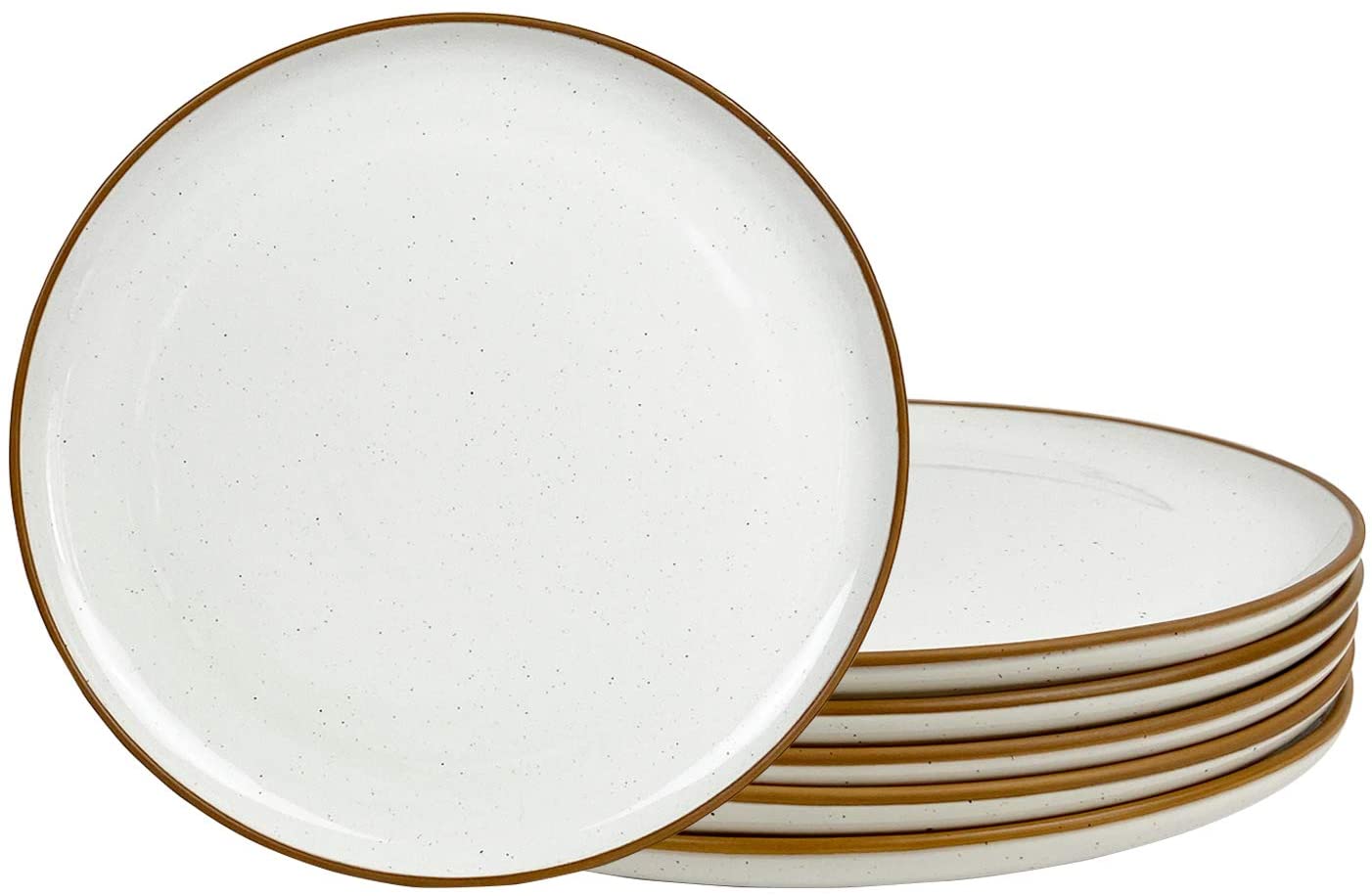 Mora Ceramic Dinner Plates Set of 6. 10 inch Dish Set - Microwave. Oven. and Dishwasher Safe. Scratch Resistant - Vanilla White