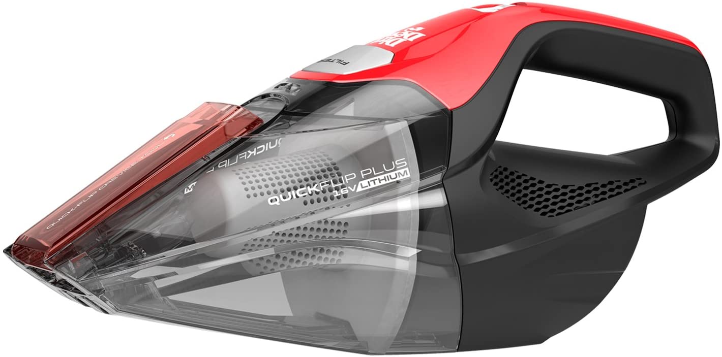 Dirt Devil Plus 16V Quick Flip Pro Cordless 16 Volt Lithium Ion Bagless Handheld Vacuum Cleaner. Red BD30025B