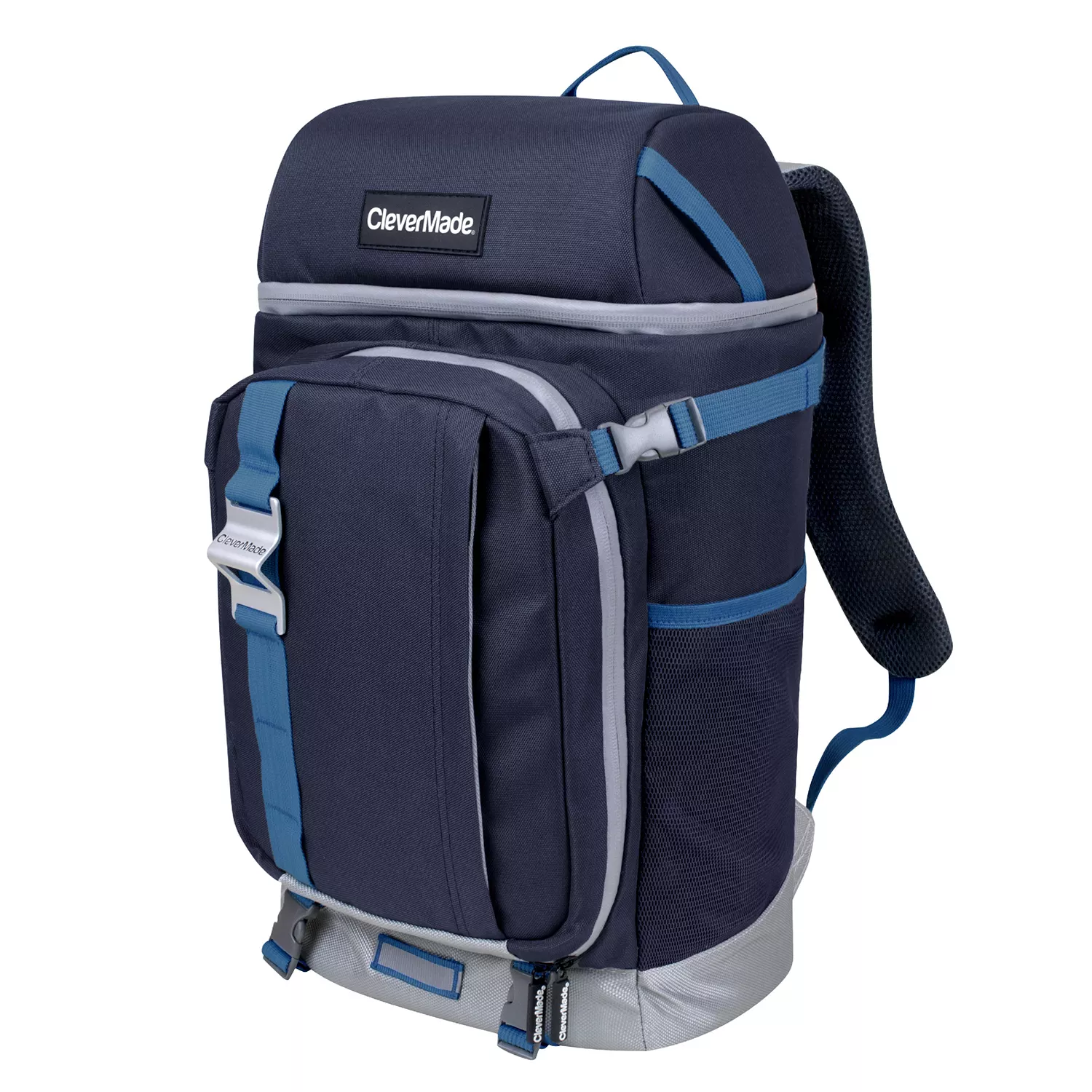 CleverMade Cardiff 24-Can Backpack Cooler. Navy/Neptune Blue