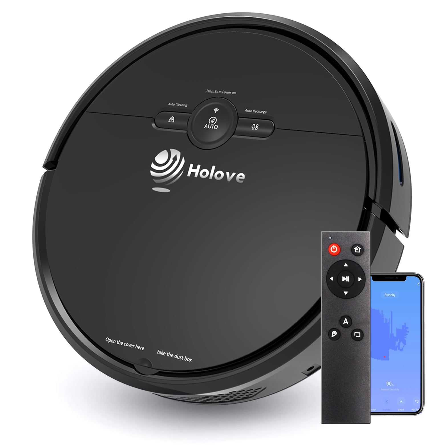 Holove Robot Vacuums Cleaner. Smart WIFI Automatic Vacuum sweeper for Pet Hair Floor