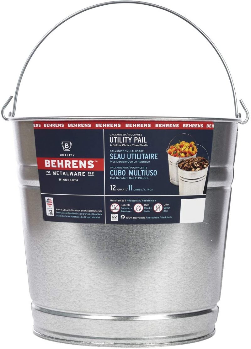 Behrens Galvanized Steel Utility Pail. 12 Quart