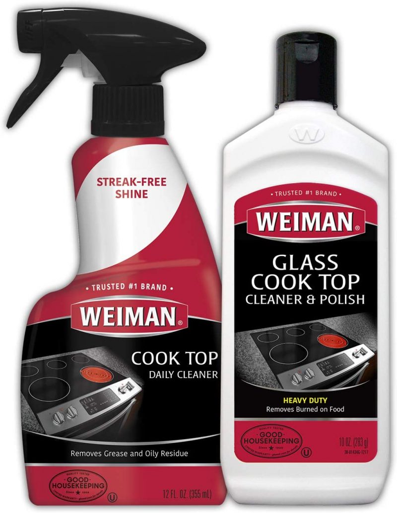 Weiman Ceramic and Glass Cooktop Cleaner 10 Oz. Stove Top Daily Cleaner Kit 12 Oz