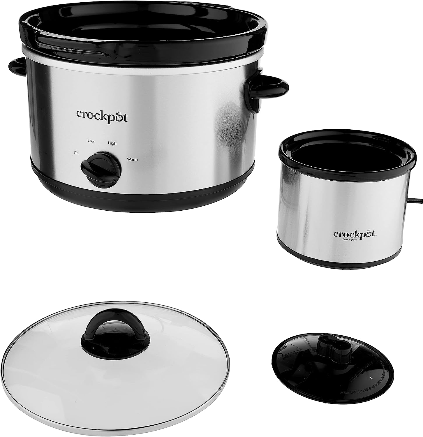 Crock-Pot SCR503SP 5-Quart Smudgeproof Round Manual Slow Cooker with Dipper. Silver