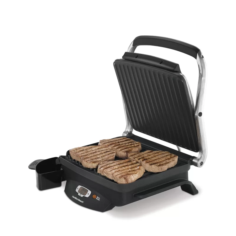 Hamilton Beach 25331 Steak Lover-s 100 sq. in. Black Indoor Grill with Lid