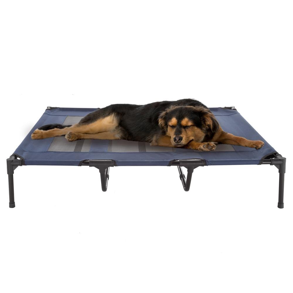 Pet Pal Rectangular Navy Blue Pillow Bed (Extra Large)
