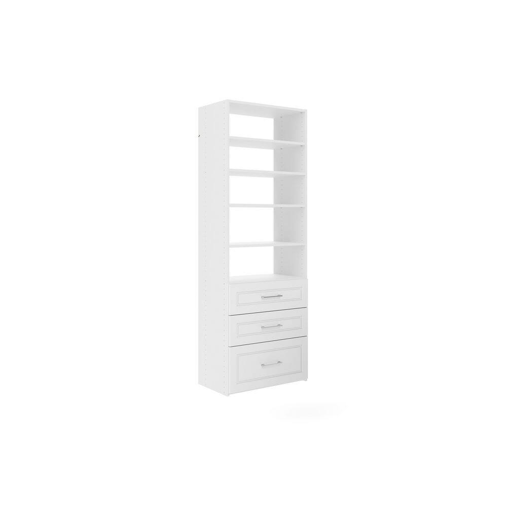 Closet Evolution WH66 Modern Raised Premier 25 in. W White Wood Closet System