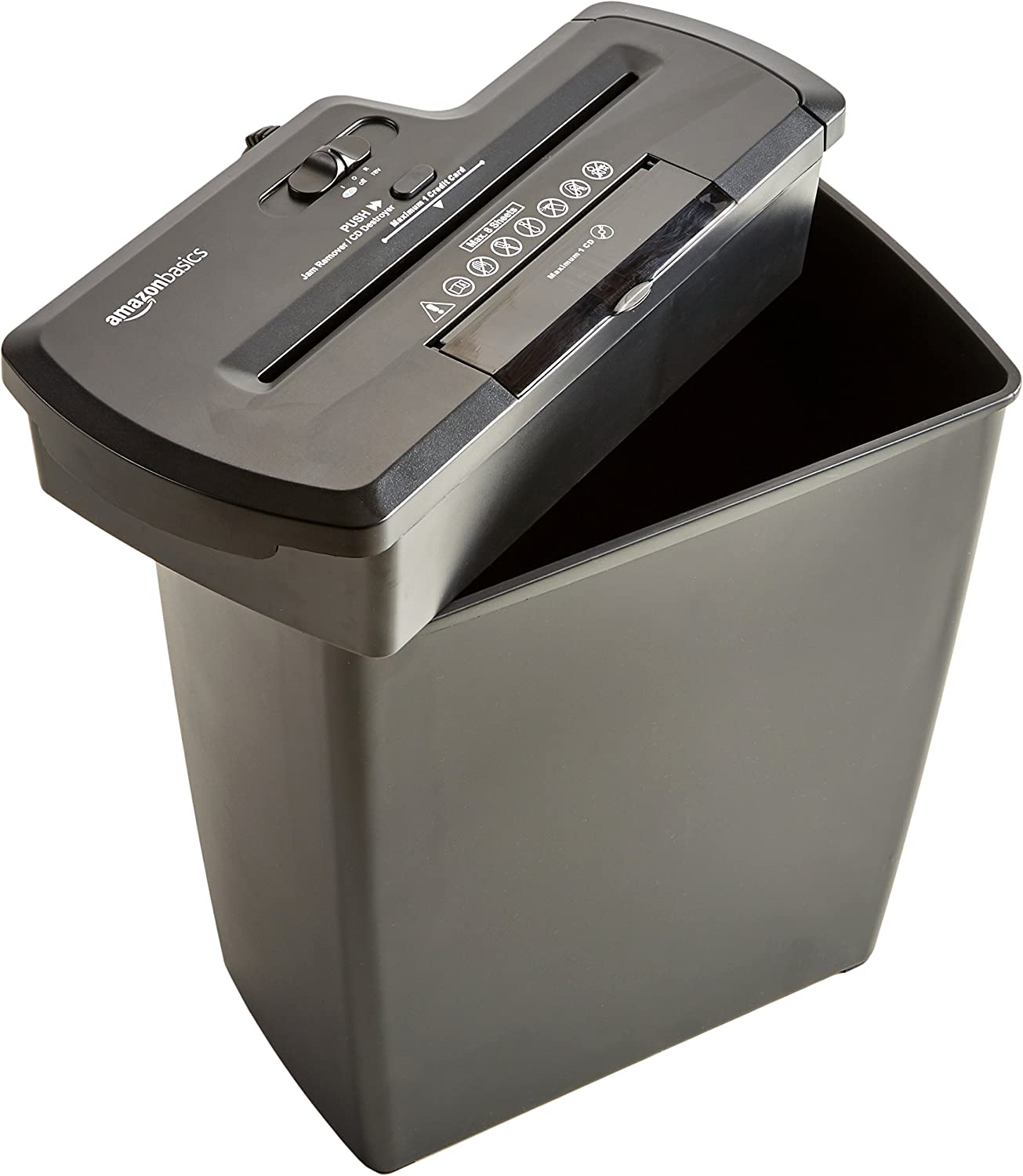 Amazon Basics 8-Sheet Strip-Cut Paper. CD. and Credit Card Shredder