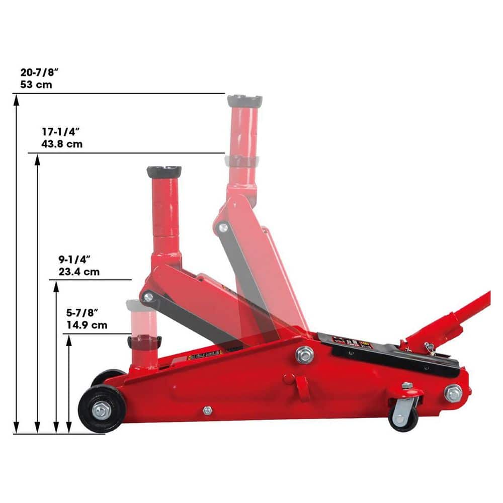 Big Red T83006 3-Ton Trolley Floor Jack with Saddle Extension Adapter