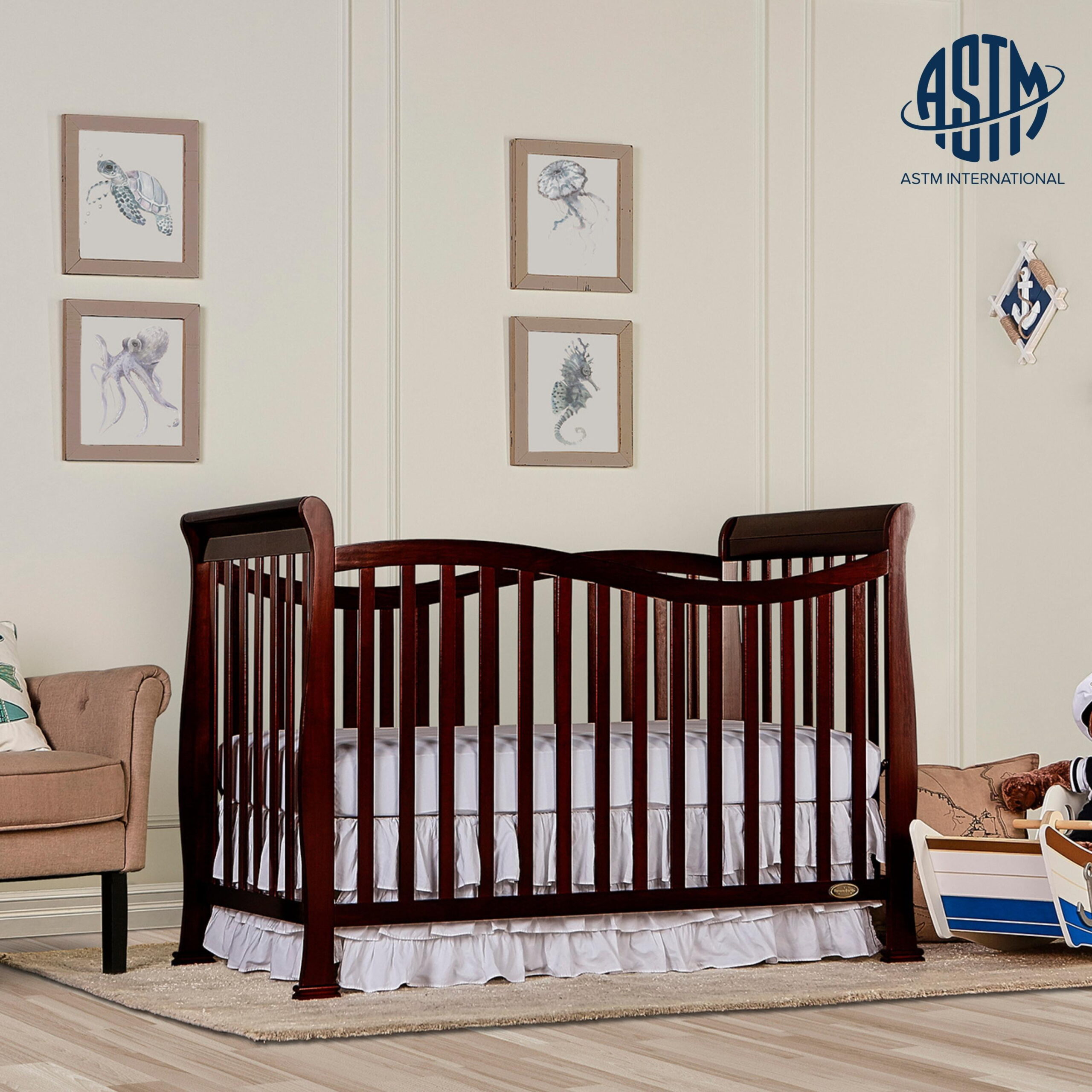 Dream On Me Violet 7-in-1 Convertible Crib Cherry