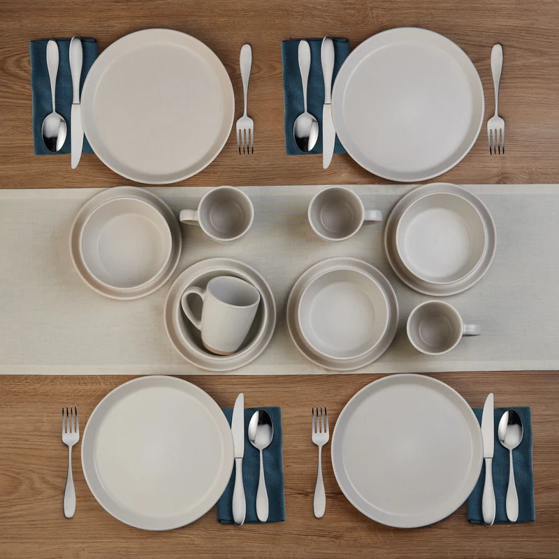 Pfaltzgraff 5267236 Hudson 16-Piece Dinnerware Set. Beige