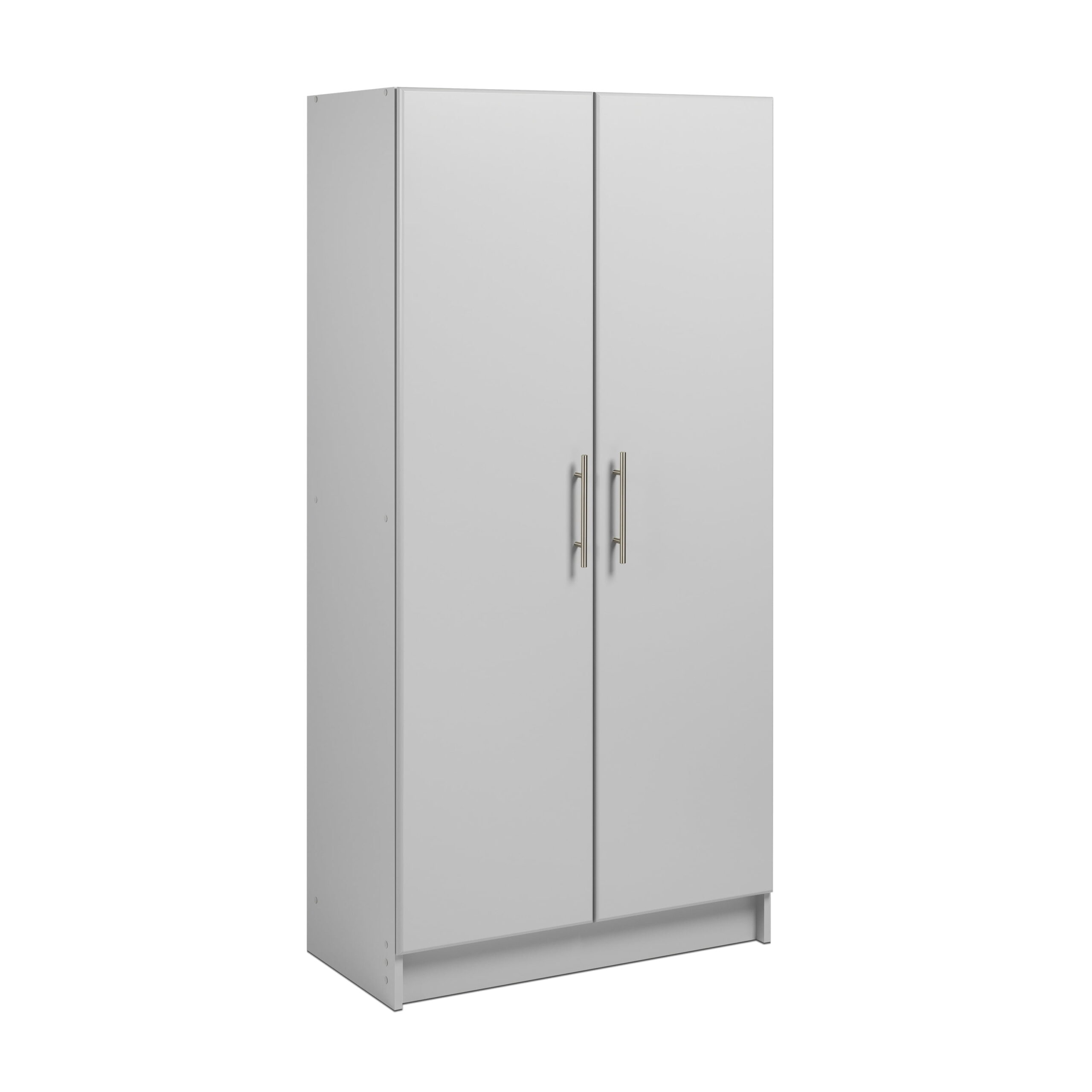 Prepac Elite 2 Door Standing Storage Cabinet. Light Gray