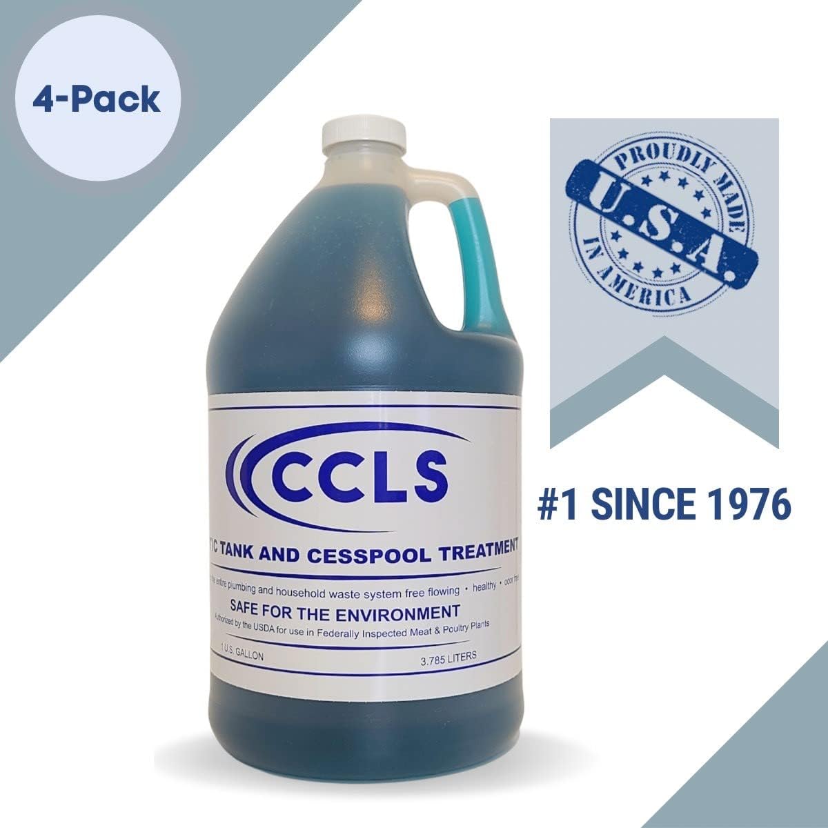ccls Septic Tank and Cesspool Treatment Additive/Organic Enzyme Producing Bacteria/Non-Toxic/Non-Hazardous/Non-Corrosive (4-Pack)