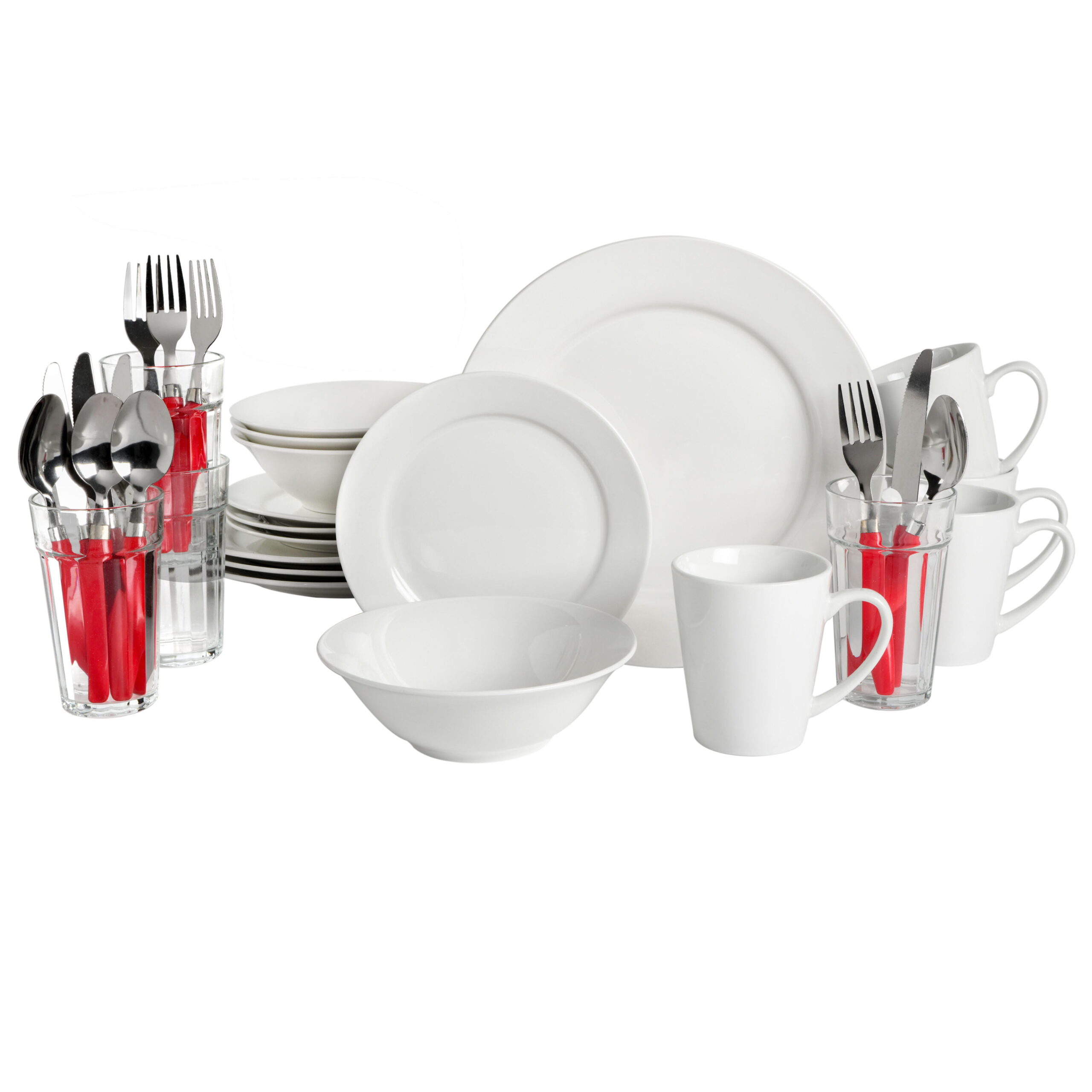 Gibson Home Regal White II 32-Piece Dinnerware Combo Set. White