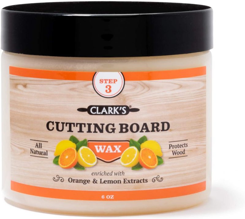 CLARK-S Cutting Board Finish Wax. Enriched with Lemon & Orange Oils (6 ounces)