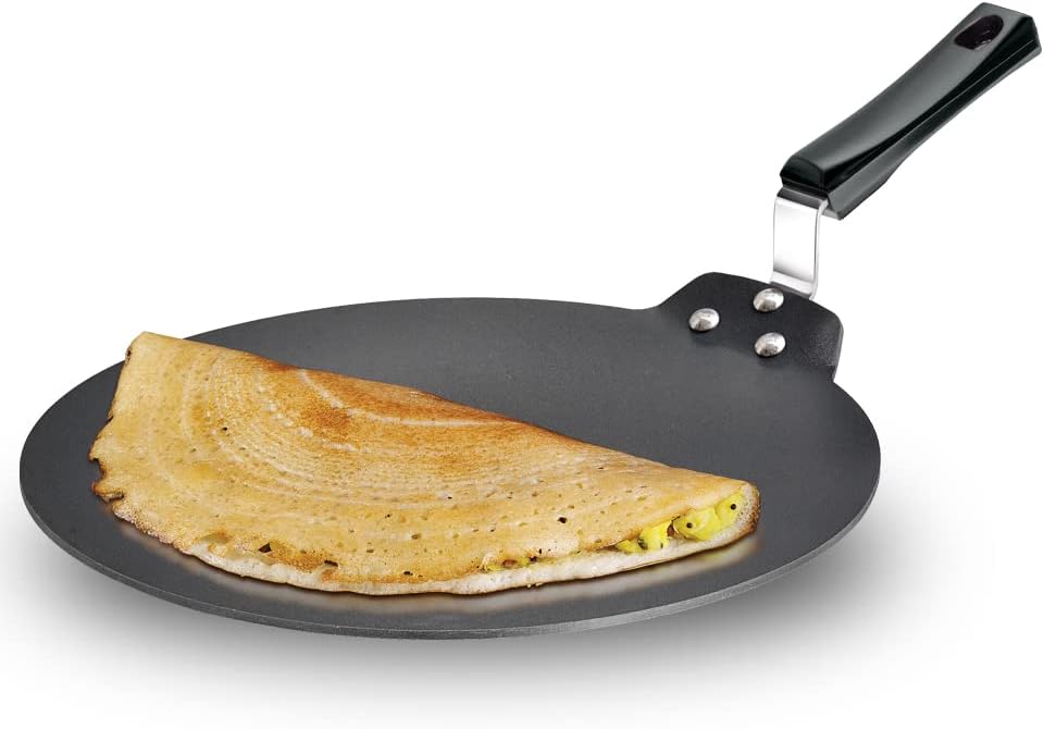 Hawkins Futura Non-stick Flat Dosa Tava Griddle. 11-inch.Black