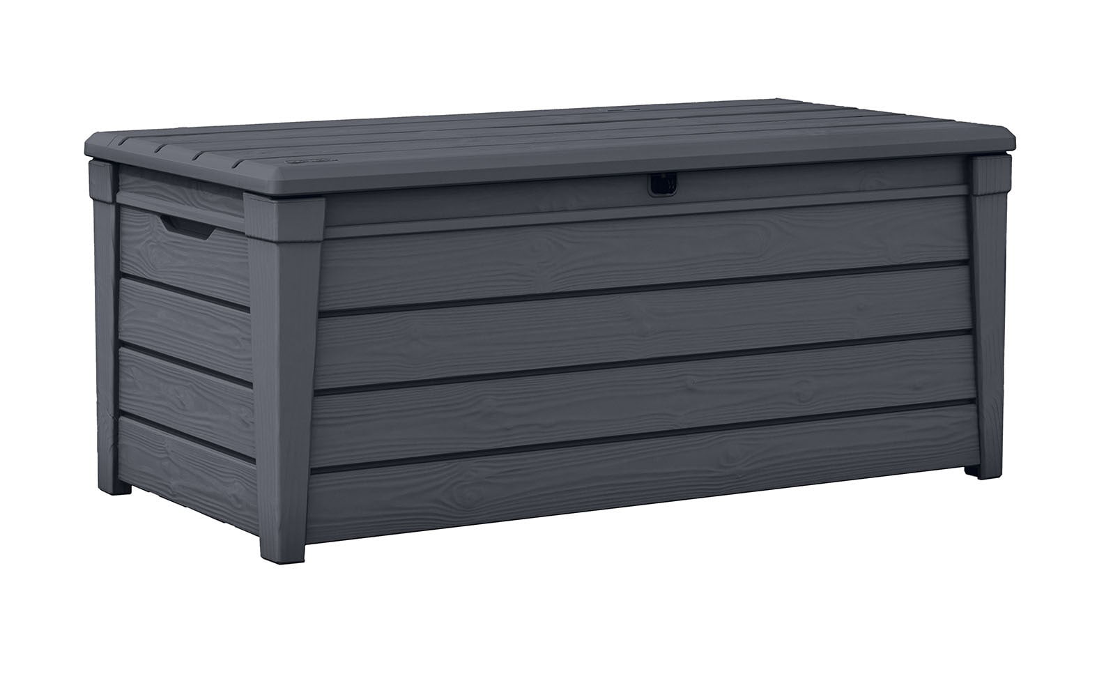 Keter Brightwood Outdoor All-Weather 120 Gallon Plastic and Resin Deck Box. Anthracite Gray