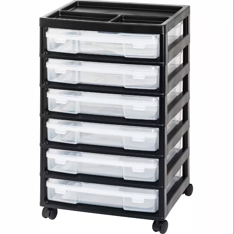 IRIS USA 6-Case Scrapbook Cart. Black