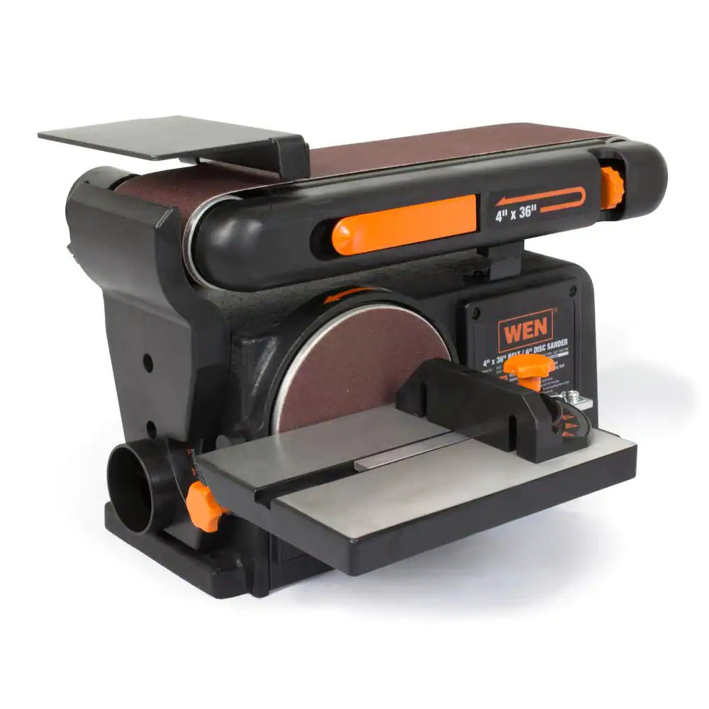 WEN 6502T 4.3 Amp Corded 4 in. x 36 in. Belt and 6 in. Disc Sander with Cast Iron Base