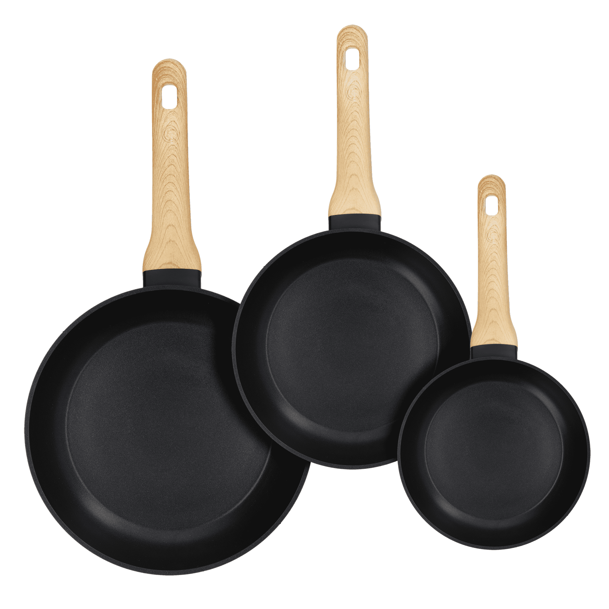 MasterChef Set of 3 Frying Pans. 8″. 10″. 12″ Non Stick Fry Skillets