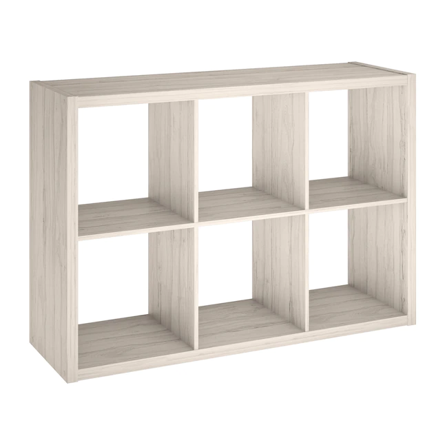 ClosetMaid  30-in H x 43.82-in W x 13.5-in D Bleached Walnut Wood Laminate 6 Cube Organizer