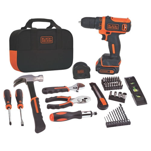 BLACK+DECKER 12-Volt MAX Lithium Drill And 59-Piece Project Kit. BDCDD12PK Tool Sets