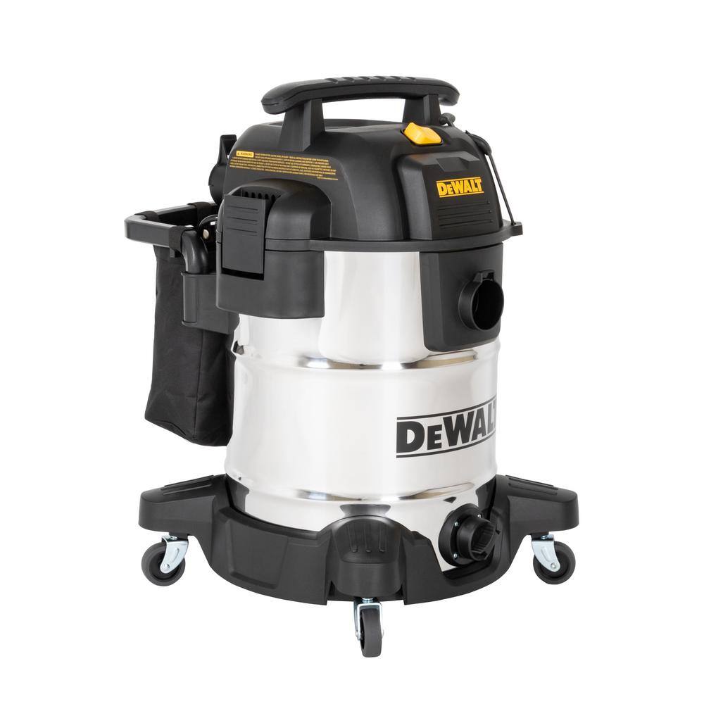 DEWALT DXV10SB 10 Gal. Stainless Steel Wet/Dry Vacuum with Hose Accessories and Accessory Bag