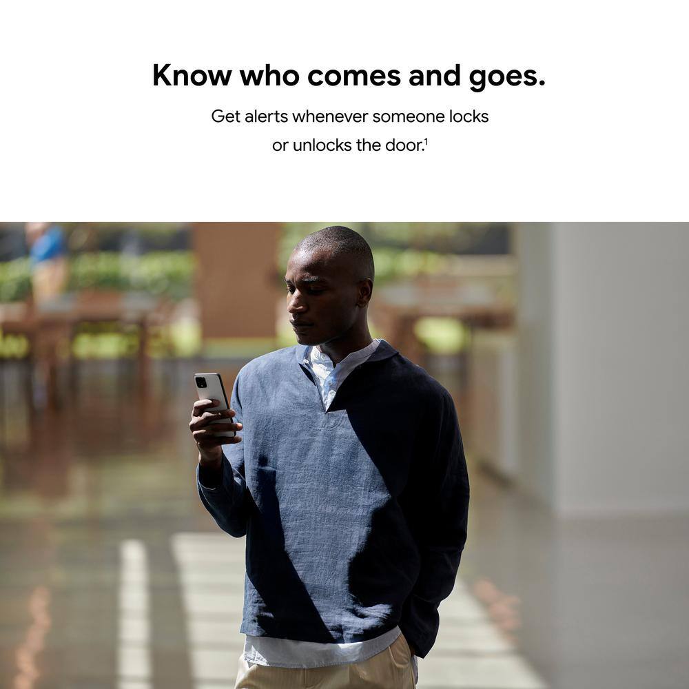 Google RB-YRD540-WV-BSP Nest x Yale Lock - Tamper-Proof Smart Deadbolt Lock with Nest Connect - Black Suede