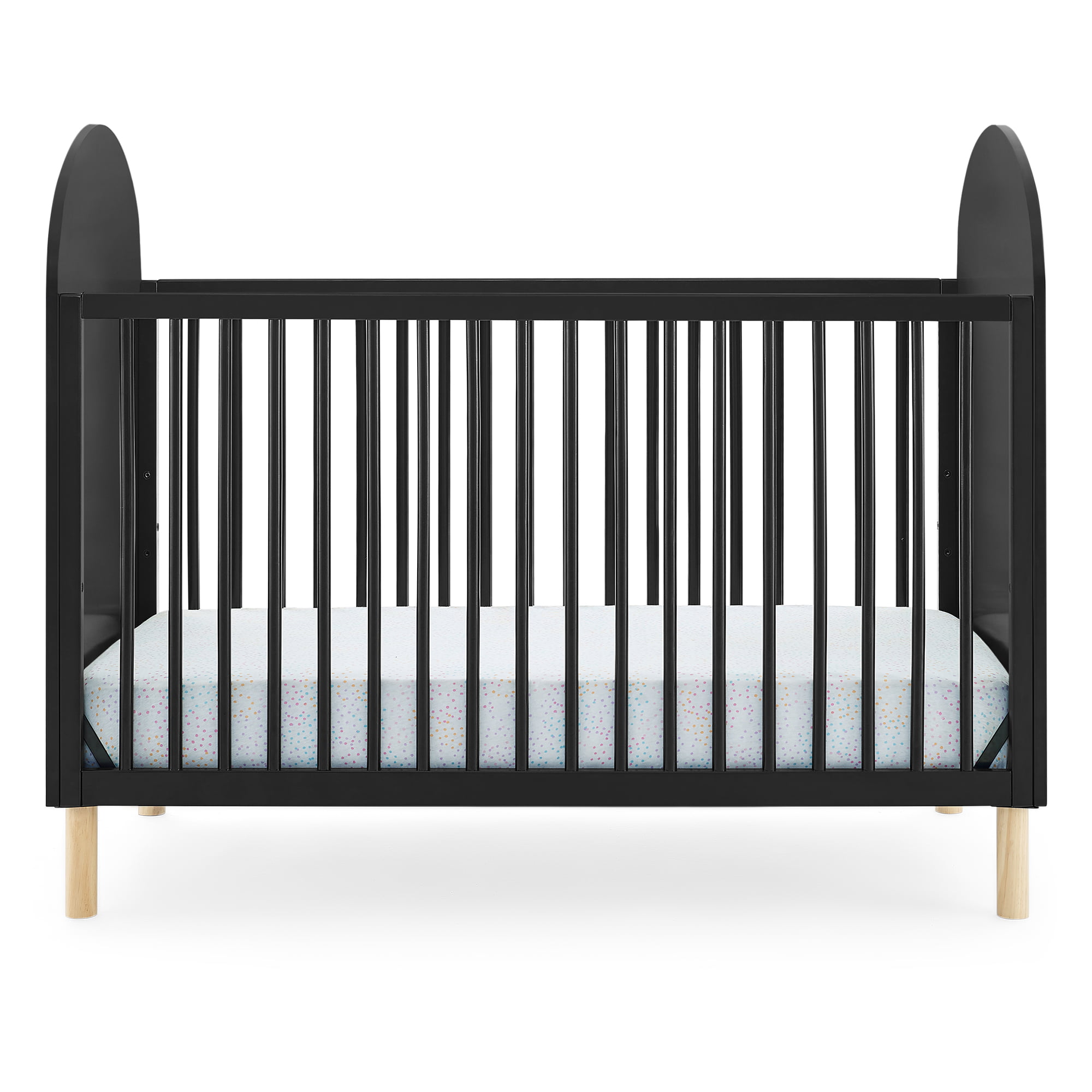 Delta Children Reese 4-in-1 Convertible Crib - Greenguard Gold Certified. Ebony/Natural