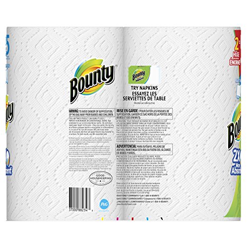 Bounty Select-A-Size Paper Towels. White. 2 Huge Rolls