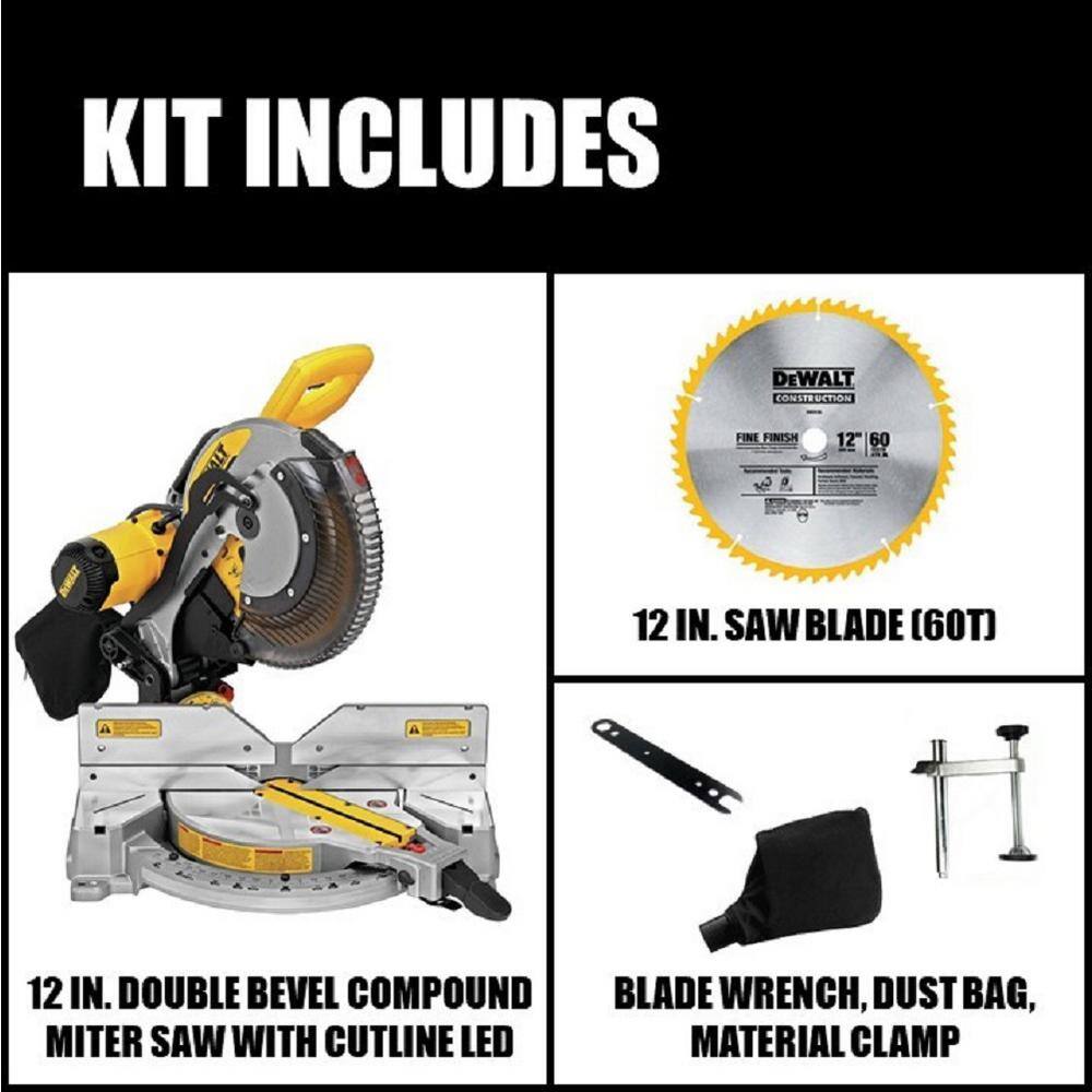 DEWALT DWS716XPS 15 Amp Corded 12 in. Double-Bevel LED