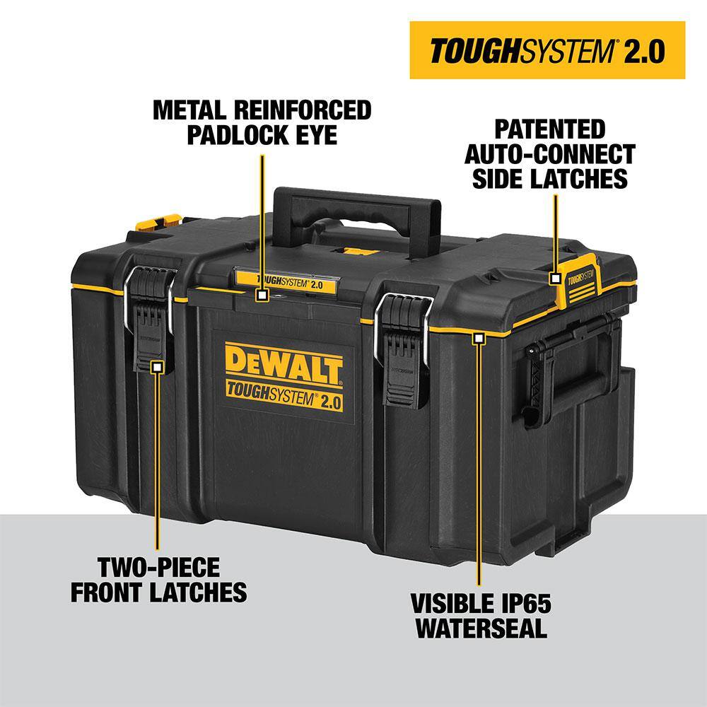 DEWALT TOUGHSYSTEM 2.0 24 in. Mobile Tool Box. 22 in. Large Tool Box and 10-Compartment Deep Small Parts Organizer