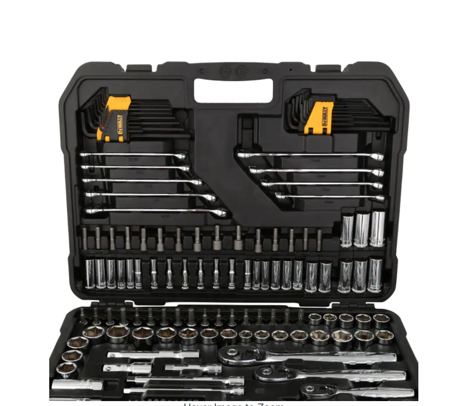 DEWALT DWMT75000 1/4 in.. 3/8 in.. and 1/2 in. Drive Polished Chrome Mechanics Tool Set (200-Piece)