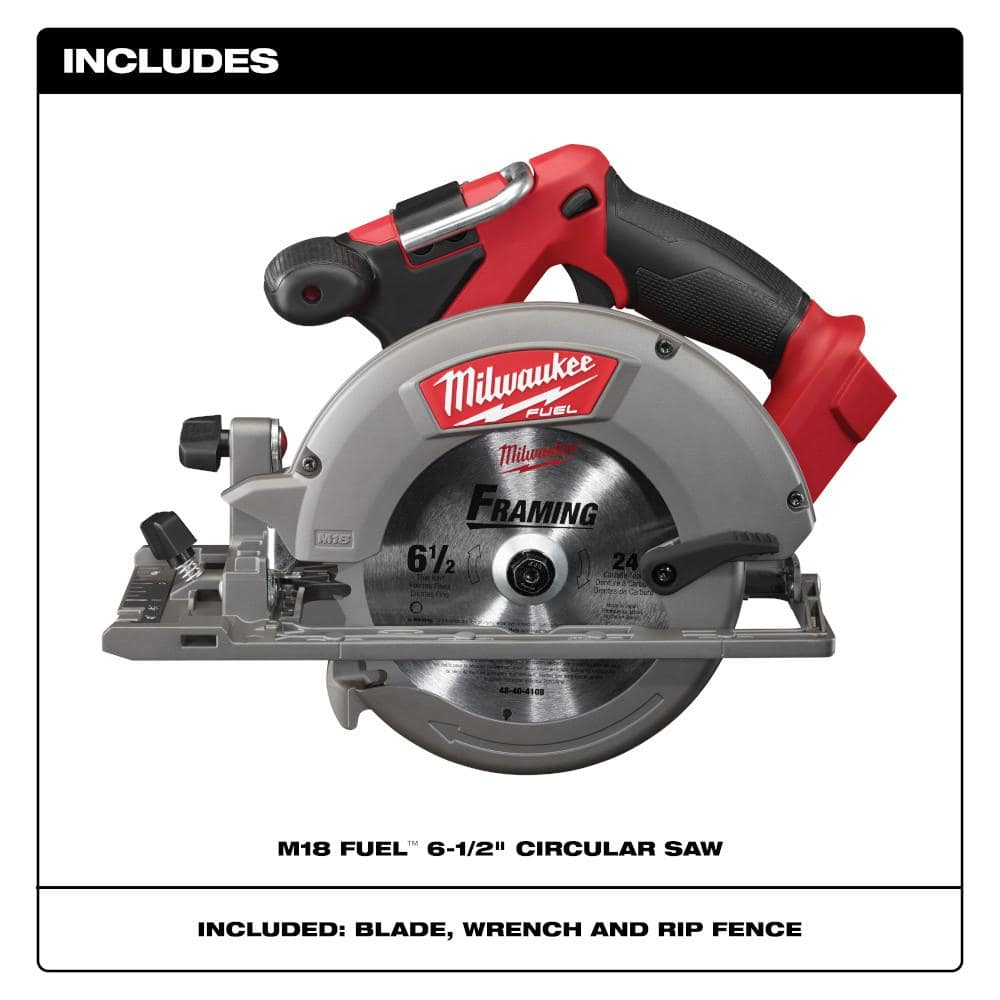 Milwaukee 2730-20 M18 FUEL 18V Lithium-Ion Brushless Cordless 6-1/2 in. Circular Saw (Tool-Only)