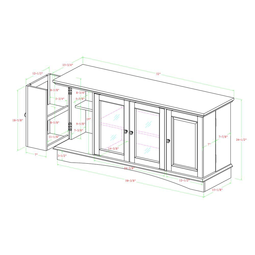 Walker Edison Wood TV Stand for TVs up to 58″. Traditional Brown