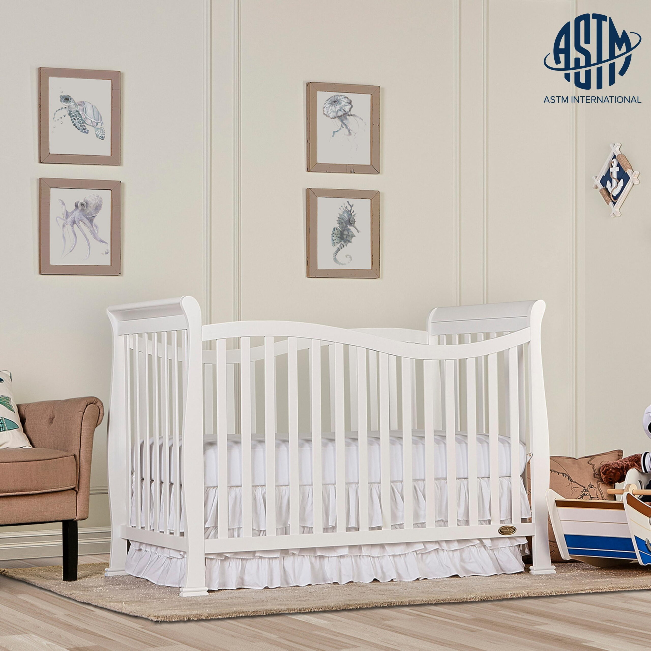 Dream On Me Violet 7-in-1 Convertible Crib White