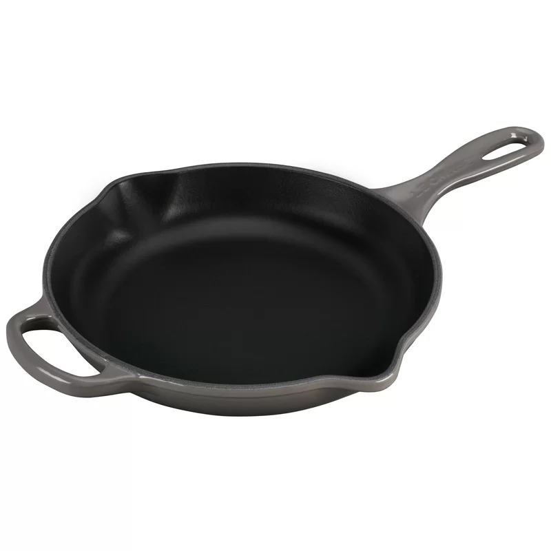 Le Creuset LS2024-267F Enameled Cast Iron Signature Iron Handle Skillet. 10.25″ (1-3/4 qt.). Oyster