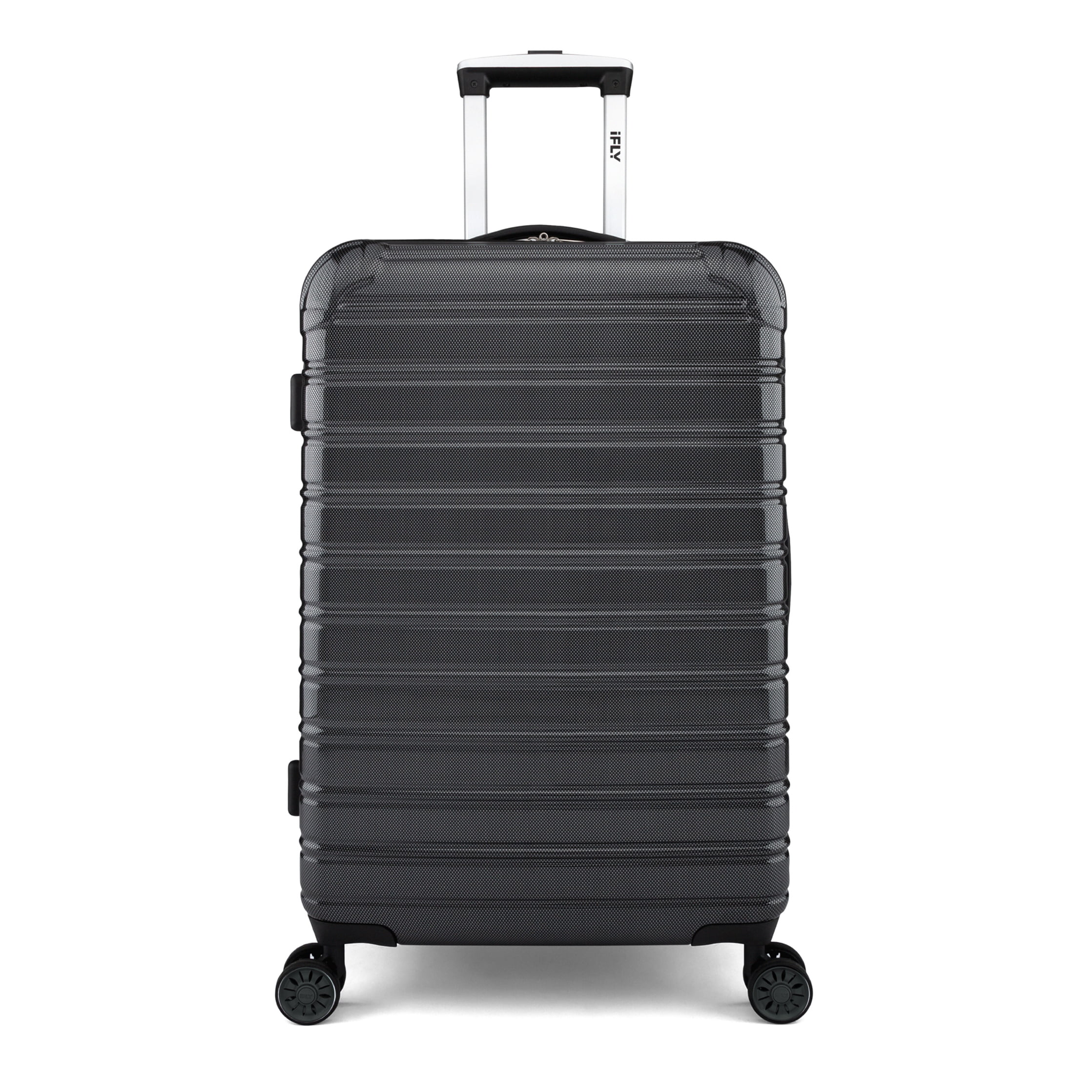 iFLY Hardside Fibertech Luggage 24″ Checked Luggage. Black