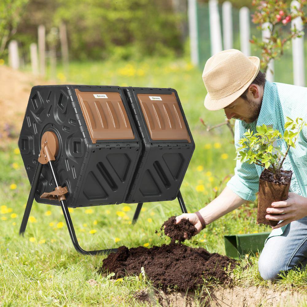 Outsunny 845-916V00BK 198 lbs. 11 cu. ft. Compost Bin